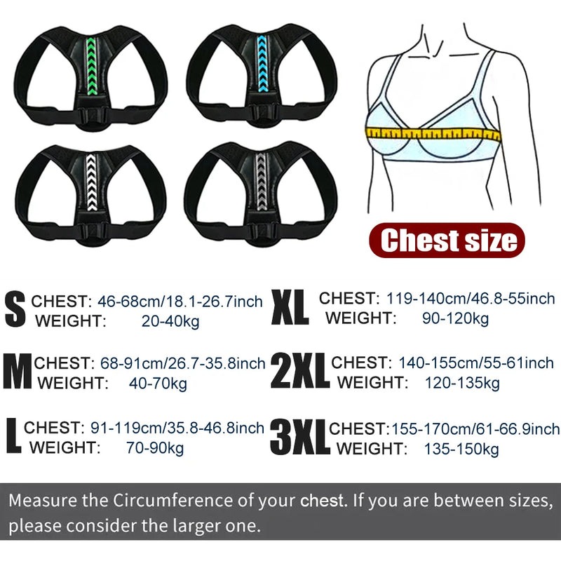 Corretor Postural Magnético Ajustável - Coluna, Ombro, Lombar e Clavícula